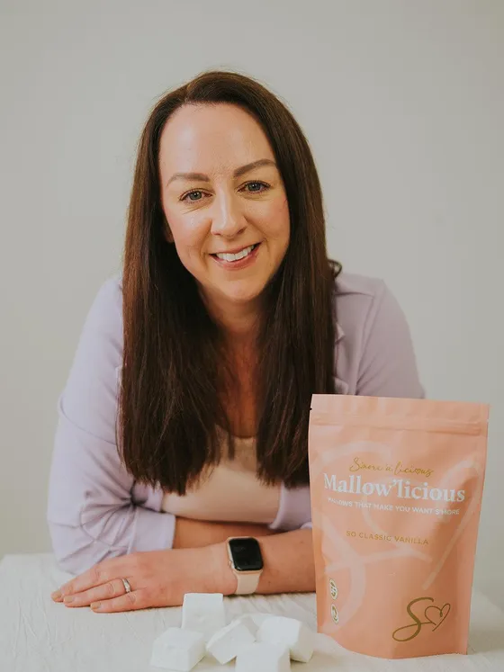 Laura Vogan, founder of S’more’a’licious, with her marshmallow products